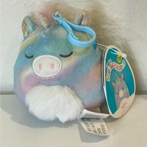 Squishmallows 3.5” NWT Rodina the Unicorn Rainbow Tye-Dye Clip Plush Toys